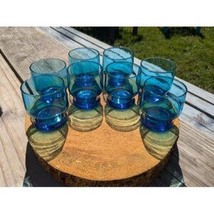 8 MCM BLUE TULIP OLD FASHION, ROCKS GLASSES. Must See